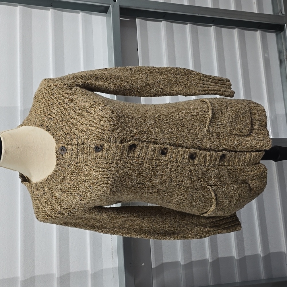 Charter Club Tweed‎ Tan Cardigan Sweater Size Small